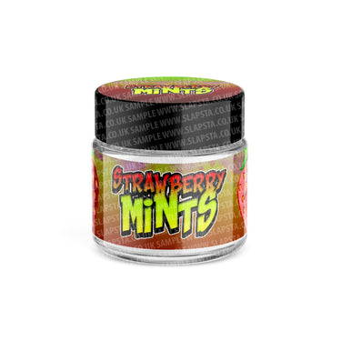 Strawberry Mints Glass Jars Pre - Labeled - 3.5grams (1/8oz)
