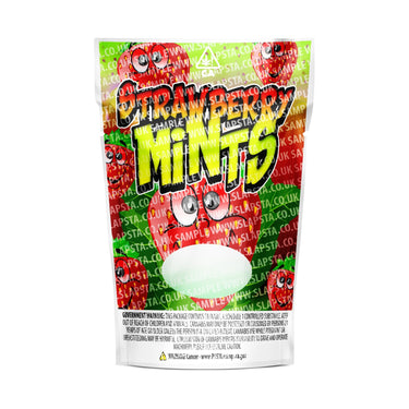 Strawberry Mints Mylar Pouches Pre-Labeled - SLAPSTA