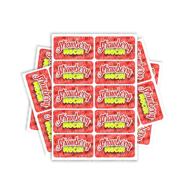 Strawberry Mochi Rectangle / Pre - Roll Labels - Pre - Roll (10.16cm x 6.7cm)