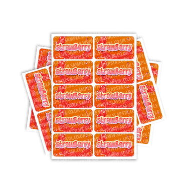 Strawberry Rectangle / Pre - Roll Labels - Pre - Roll (10.16cm x 6.7cm)