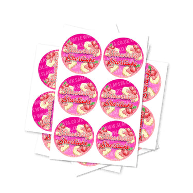 Strawberry Shortcake Circular Stickers - 2.5cm