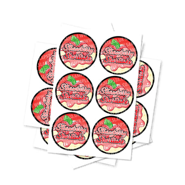 Strawberry Shortcake Circular Stickers - 2.5cm