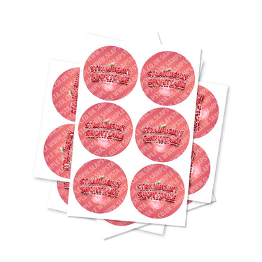 Strawberry Shortcake Circular Stickers - 2.5cm