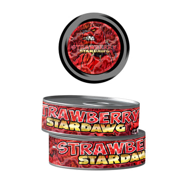 Strawberry Stardawg Pre - Labeled 3.5g Self - Seal Tins - 60pcs