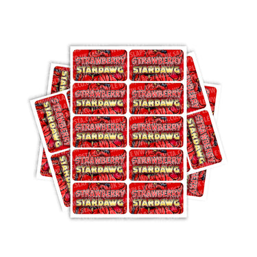 Strawberry Stardawg Rectangle / Pre - Roll Labels - Pre - Roll (10.16cm x 6.7cm)