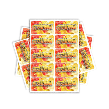 Strawnana Rectangle / Pre - Roll Labels - Pre - Roll (10.16cm x 6.7cm)