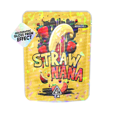 Strawnana SFX Mylar Pouches Pre - Labeled - 3.5g (1/8oz)