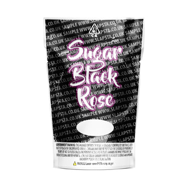 Sugar Black Rose Mylar Pouches Pre-Labeled - 3.5g (1/8oz) / No / 16pcs