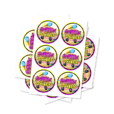 Sundae Driver Circular Stickers - 2.5cm