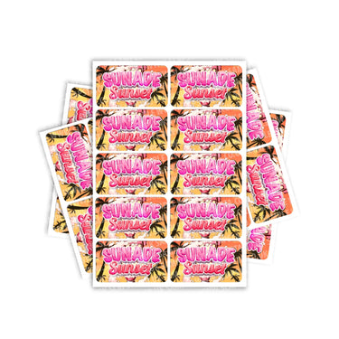 Sundae Sunset Rectangle / Pre - Roll Labels - Pre - Roll (10.16cm x 6.7cm)