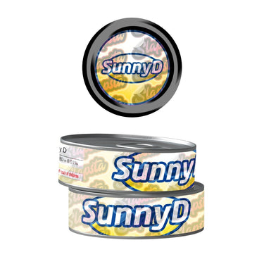 Sunny D Pre - Labeled 3.5g Self - Seal Tins - 60pcs