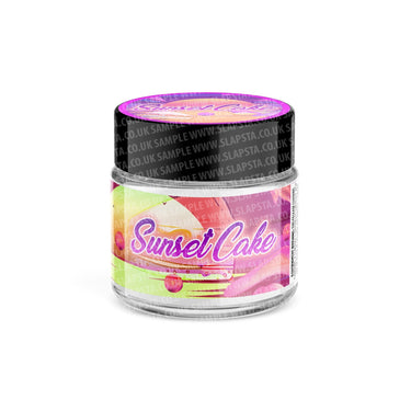 Sunset Cake Glass Jars Pre - Labeled - 3.5grams (1/8oz)