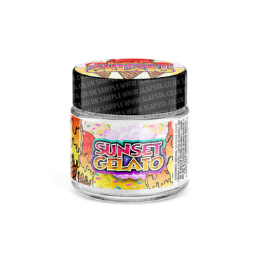 Sunset Gelato Glass Jars Pre - Labeled - 3.5grams (1/8oz)