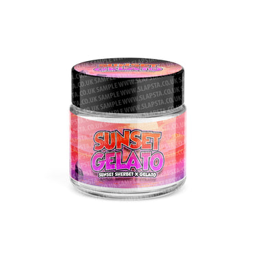 Sunset Gelato Glass Jars Pre - Labeled - 3.5grams (1/8oz)