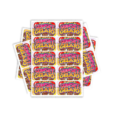 Sunset Gelato Rectangle / Pre - Roll Labels - Pre - Roll (10.16cm x 6.7cm)