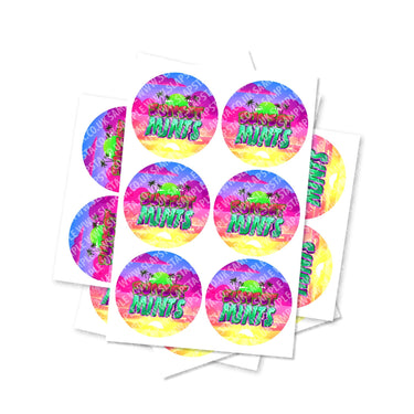 Sunset Mints Circular Stickers - 2.5cm