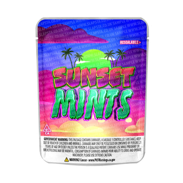 Sunset Mints Mylar Pouches Pre-Labeled - 3.5g (1/8oz) / No / 16pcs