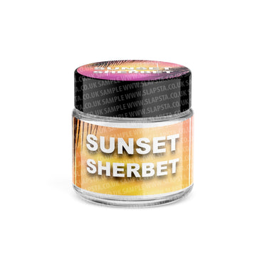 Sunset Sherbet Glass Jars Pre - Labeled - 3.5grams (1/8oz)