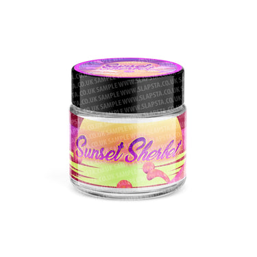 Sunset Sherbet Glass Jars Pre - Labeled - 3.5grams (1/8oz)