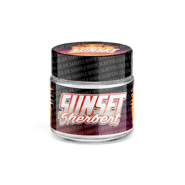 Sunset Sherbet Glass Jars Pre - Labeled - 3.5grams (1/8oz)