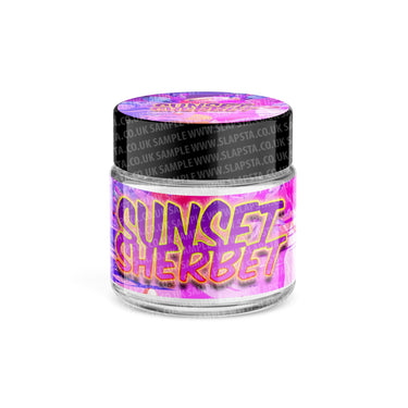 Sunset Sherbet Glass Jars Pre - Labeled - 3.5grams (1/8oz)