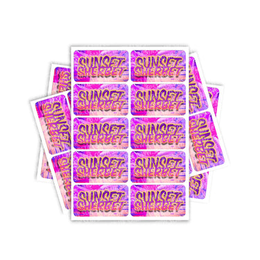 Sunset Sherbet Rectangle / Pre - Roll Labels - Pre - Roll (10.16cm x 6.7cm)