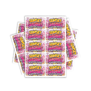 Sunset Sherbet Rectangle / Pre - Roll Labels - Pre - Roll (10.16cm x 6.7cm)