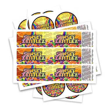 Sunset Zkittlez Glass Jar / Tamper Pot Label - 50ml Tamper Strip Pot