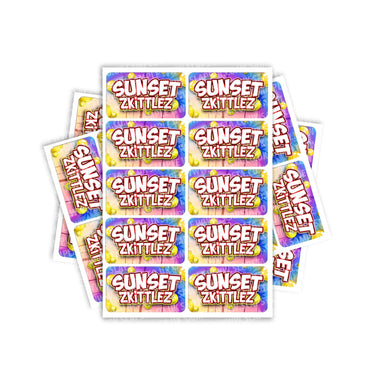 Sunset Zkittlez Rectangle / Pre - Roll Labels - Pre - Roll (10.16cm x 6.7cm)
