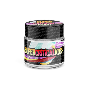 Super Critical Kush Glass Jars Pre - Labeled - 3.5grams (1/8oz)