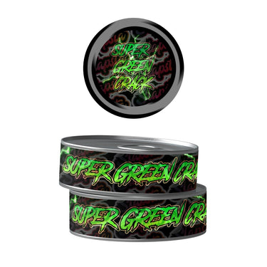 Super Green Crack Pre - Labeled 3.5g Self - Seal Tins - 60pcs