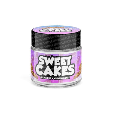 Sweet Cakes Glass Jars Pre - Labeled - 3.5grams (1/8oz)