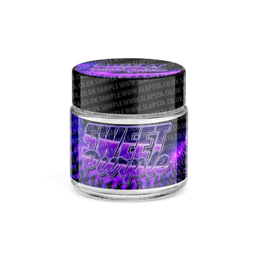 Sweet Purple Glass Jars Pre - Labeled - 3.5grams (1/8oz)