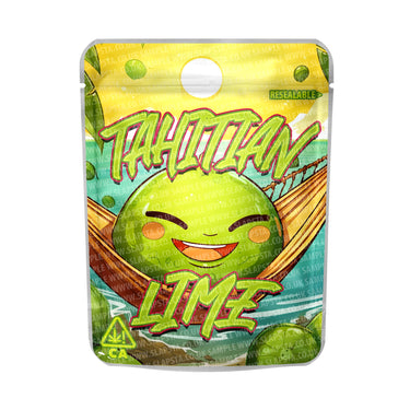 Tahitian Lime Mylar Pouches Pre - Labeled - 3.5g (1/8oz)