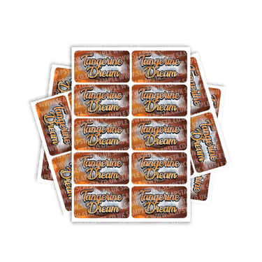 Tangerine Dream Rectangle / Pre - Roll Labels - Pre - Roll (10.16cm x 6.7cm)