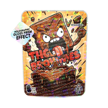 THC Brownie SFX Mylar Pouches Pre - Labeled - 3.5g (1/8oz)