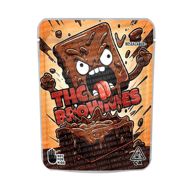 THC Brownies Mylar Pouches Pre - Labeled - 3.5g (1/8oz)