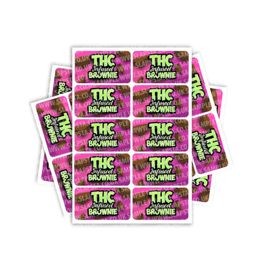 THC Infused Brownie Rectangle / Pre - Roll Labels - Pre - Roll (10.16cm x 6.7cm)