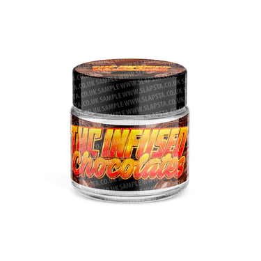 THC Infused Chocolate Glass Jars Pre - Labeled - 3.5grams (1/8oz)