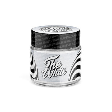 The White Glass Jars Pre - Labeled - 3.5grams (1/8oz)
