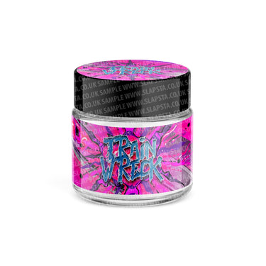 Train Wreck Glass Jars Pre - Labeled - 3.5grams (1/8oz)