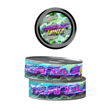Triangle Mints Pre - Labeled 3.5g Self - Seal Tins - 60pcs