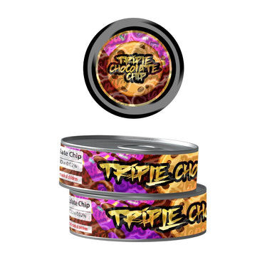 Triple Chocolate Chip Pre - Labeled 3.5g Self - Seal Tins - 60pcs
