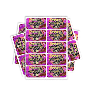 Triple Chocolate Chip Rectangle / Pre - Roll Labels - Pre - Roll (10.16cm x 6.7cm)