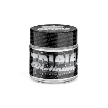 Triple Platinum Glass Jars Pre - Labeled - 3.5grams (1/8oz)