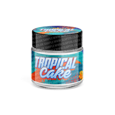 Tropical Cake Glass Jars Pre - Labeled - 3.5grams (1/8oz)