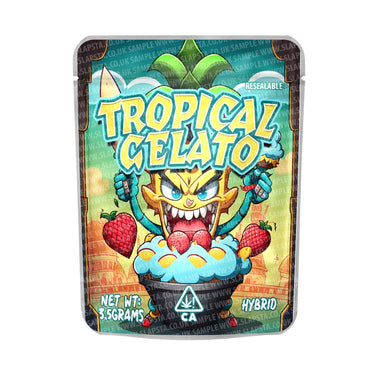 Tropical Gelato Mylar Pouches Pre - Labeled - 3.5g (1/8oz)
