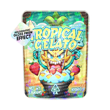 Tropical Gelato SFX Mylar Pouches Pre - Labeled - 3.5g (1/8oz)