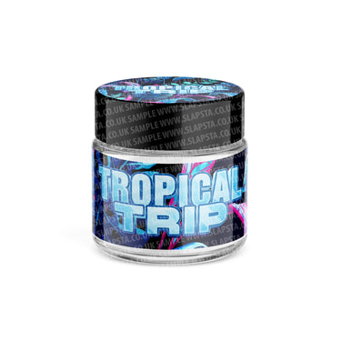 Tropical Trip Glass Jars Pre - Labeled - 3.5grams (1/8oz)