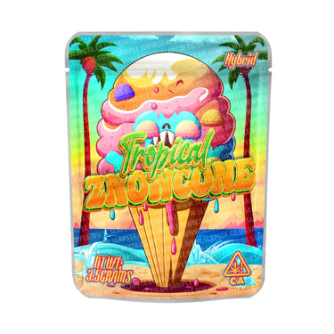 Tropical Znowcone Mylar Pouches Pre - Labeled - 3.5g (1/8oz)